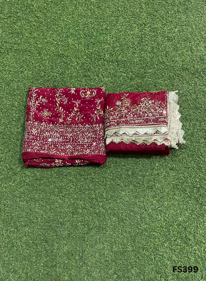 FS399 | Hot-Pink | Silk Suit | Bridal Suit | Party Wear | Wedding | Festival | Celebrity | Ring Ceremony