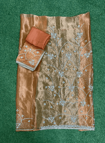 Rust | Glass Shimmer Suit| Party Wear | Wedding | Jaggo | Ring Ceremony | Festival | FS486