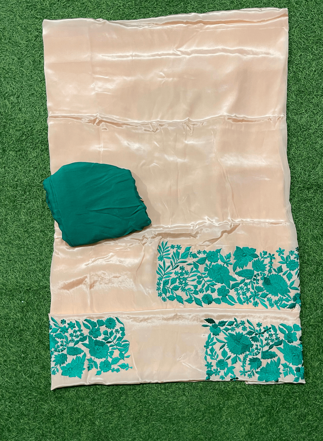FS501 | Peach | Crepe Suit | Wedding | Party Wear | Ring Ceremony | Festival Suit | Allover suit | F9CFAA