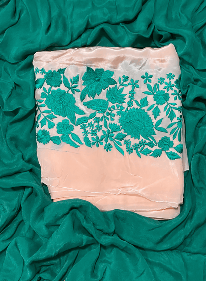 FS501 | Peach | Crepe Suit | Wedding | Party Wear | Ring Ceremony | Festival Suit | Allover suit | F9CFAA