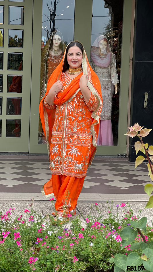 FS157 | Saten Crepe Suit | Wedding | Party Wear | Ring Ceremony | Festival Suit | Allover suit | F9BAAAA