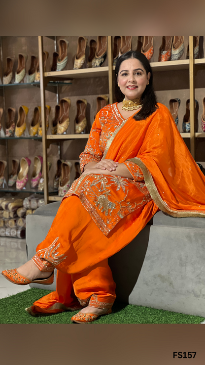 FS157 | Saten Crepe Suit | Wedding | Party Wear | Ring Ceremony | Festival Suit | Allover suit | F9BAAAA