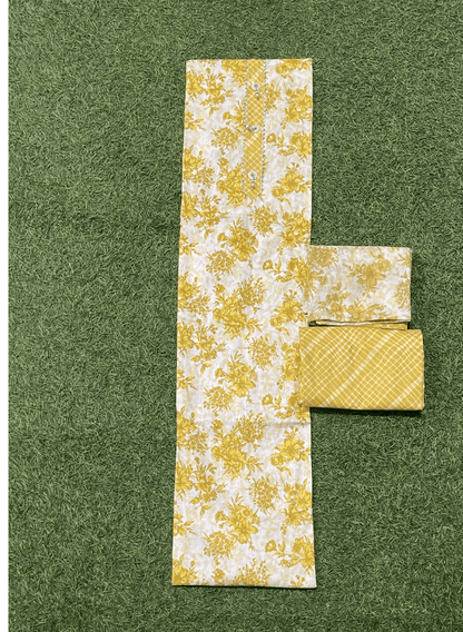 Yellow | Cotton Suit | Casual wear | Summer Suits | Regular wear | FS573
