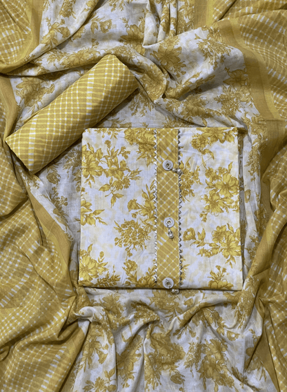 Yellow | Cotton Suit | Casual wear | Summer Suits | Regular wear | FS573