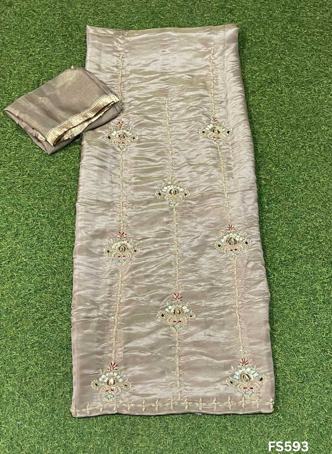 FS593 | Golden | Shimmer Suit | Party Wear | Wedding | Jaggo | Ring Ceremony | Festival| F9GCAA