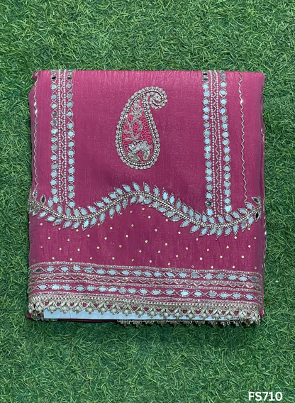 FS710 | Crush Shimmer Suit | Party Wear | Wedding | Jaggo | Ring Ceremony | Festival |