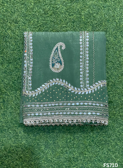 FS710 | Crush Shimmer Suit | Party Wear | Wedding | Jaggo | Ring Ceremony | Festival |
