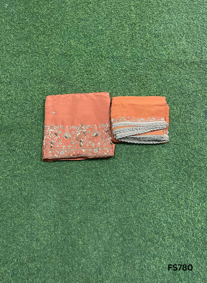 FS780 | Baby-Pink | Raw Silk Suit | Party Wear |  Ring Ceremony | Wedding | Jaggo | Festival | F9IFAA