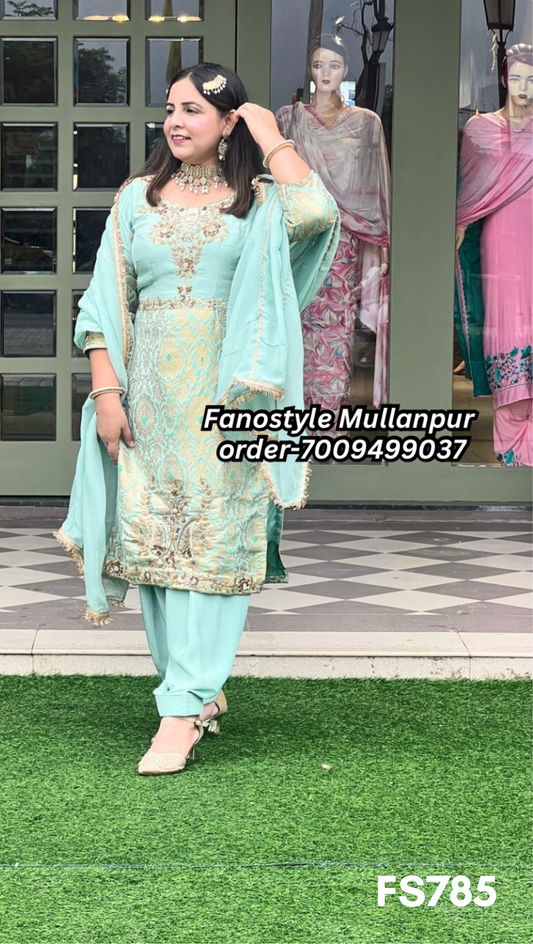 Banarsi Silk Suit | Party Wear | Wedding | Ring Ceremony | Festival | Bridal | FS784