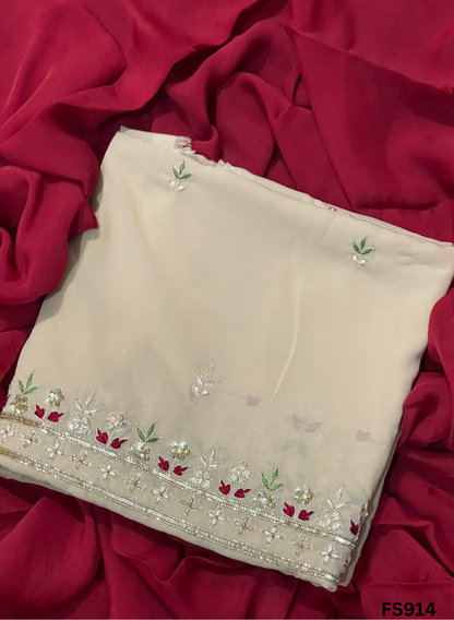 FS914 | Pista | Georgette Suit | Party Wear | Wedding | Jaggo | Ring Ceremony | Festival