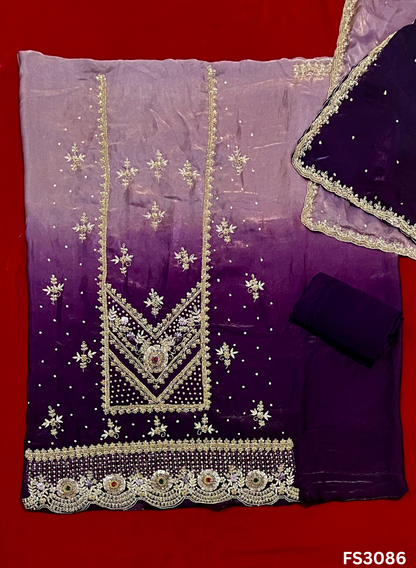 FS3086 | Fendi Silk |  Double Shade | Party Wear | Wedding | Jaggo | Ring Ceremony | Festival
