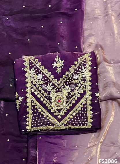 FS3086 | Fendi Silk |  Double Shade | Party Wear | Wedding | Jaggo | Ring Ceremony | Festival