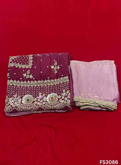 FS3086 | Fendi Silk |  Double Shade | Party Wear | Wedding | Jaggo | Ring Ceremony | Festival