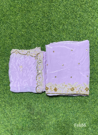 FS886 |  Crepe Suit | Wedding | Party Wear | Ring Ceremony | Festival Suit | Allover suit |