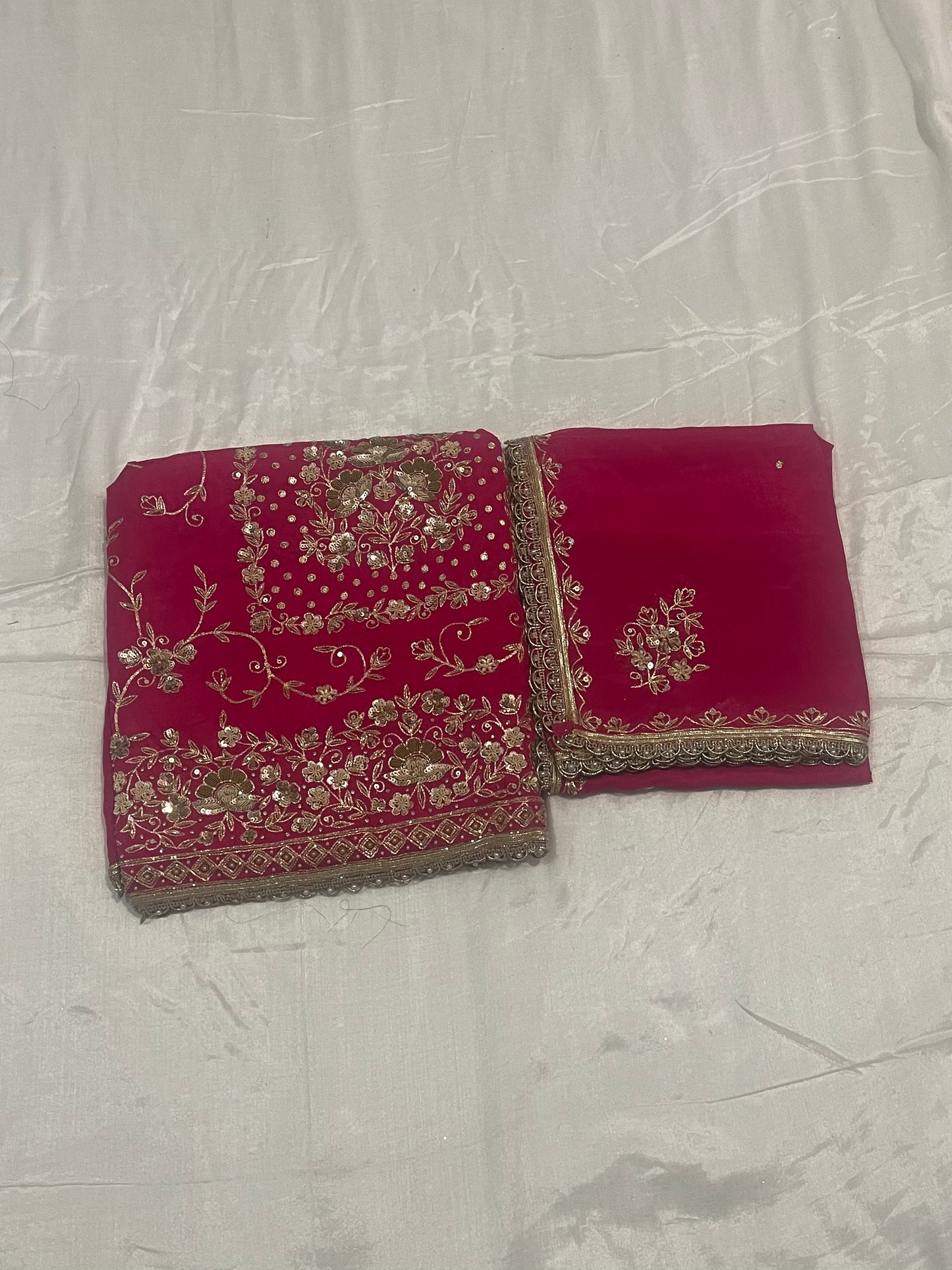 FS4131 | Handmade Wedding Suit | Silk Organza Suit |  Silk Organza Dupatta | Jaggo Wear |Party Wear | Ring Ceremony| |&nbsp;