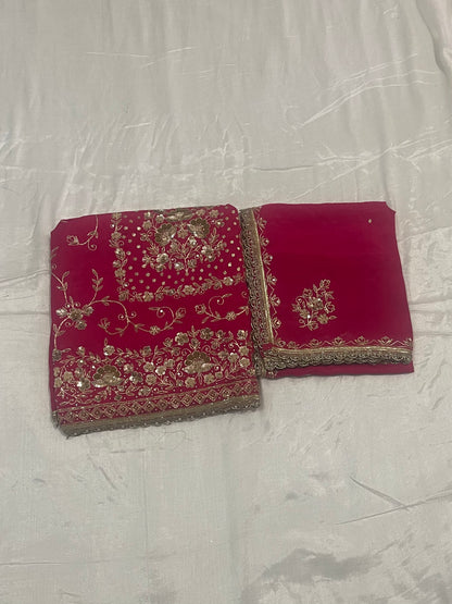 FS4131 | Handmade Wedding Suit | Silk Organza Suit |  Silk Organza Dupatta | Jaggo Wear |Party Wear | Ring Ceremony| |&nbsp;