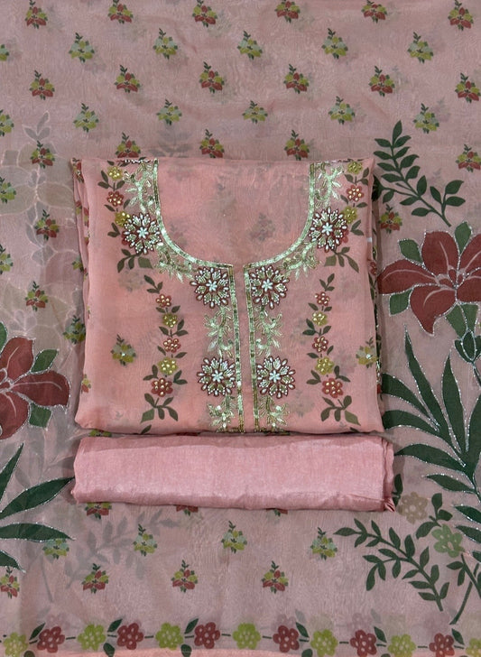 Gajari Organza Suit | Party Wear | Wedding | Ring Ceremony | Festival | Bridal | FS430