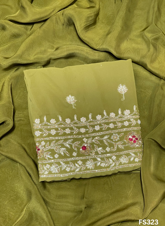 FS323 | Mehandi suit |Georgette Suit | Party Wear | Wedding | Jaggo | Ring Ceremony | Festival |