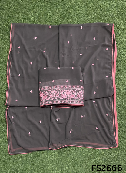 FS2666 | BLACK | Georgette Suit | Party Wear | Wedding | Jaggo | Ring Ceremony | Festival
