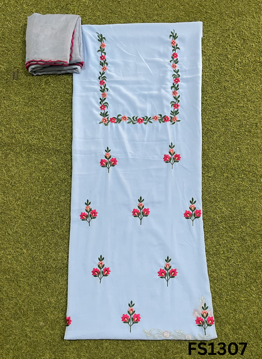 FS1307 | SKY BLUE | Georgette Suit | Party Wear | Wedding | Jaggo | Ring Ceremony | Festival