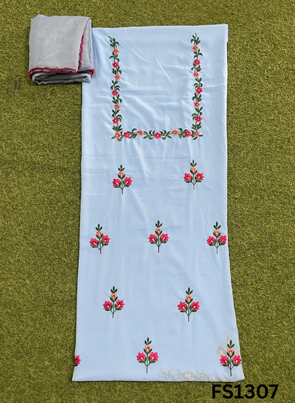 FS1307 | SKY BLUE | Georgette Suit | Party Wear | Wedding | Jaggo | Ring Ceremony | Festival