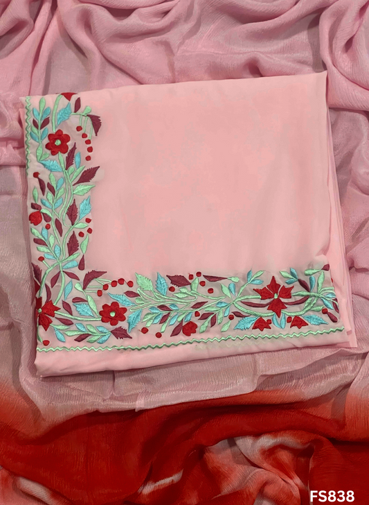 FS838 | Baby-PINK | Georgette Suit | Party Wear | Wedding | Jaggo | Ring Ceremony | Festival |