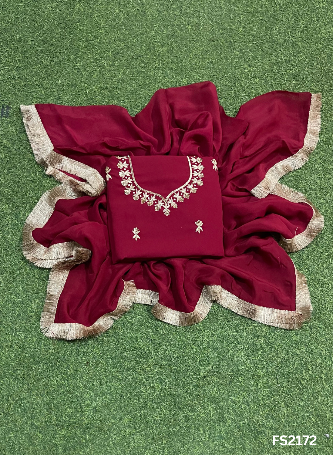 FS2172 | Mehroon | Georgette Suit | Kurti-Lehnga | Party Wear | Wedding | Jaggo | Ring Ceremony | Festival&nbsp;