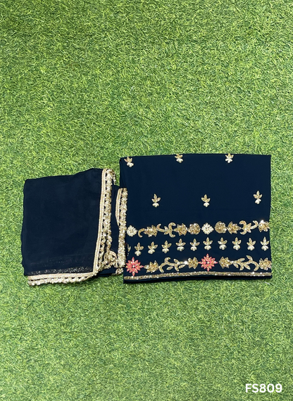 FS809 | Gajari | Georgette Suit | Party Wear | Wedding | Jaggo | Ring Ceremony | Festival |