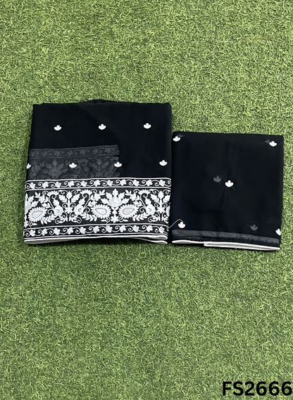 FS2666 | BLACK | Georgette Suit | Party Wear | Wedding | Jaggo | Ring Ceremony | Festival