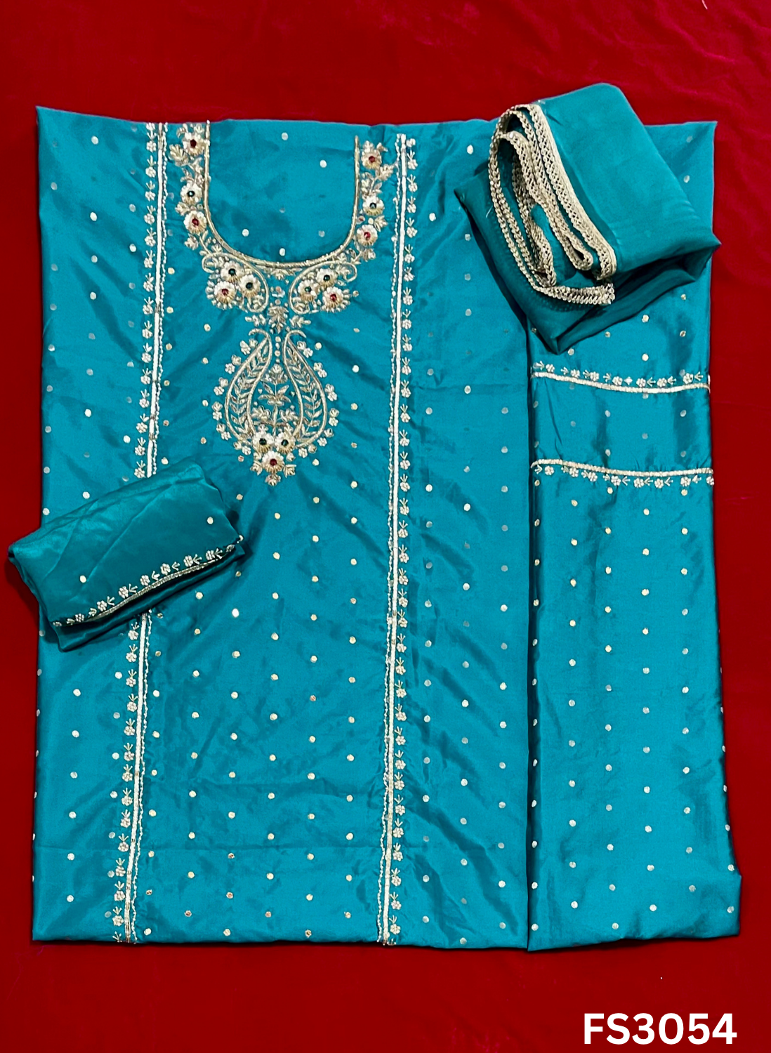 FS3054 | Gevadin Silk  Suit |  Party Wear | Wedding | Festival | Celebrity | Ring Ceremony