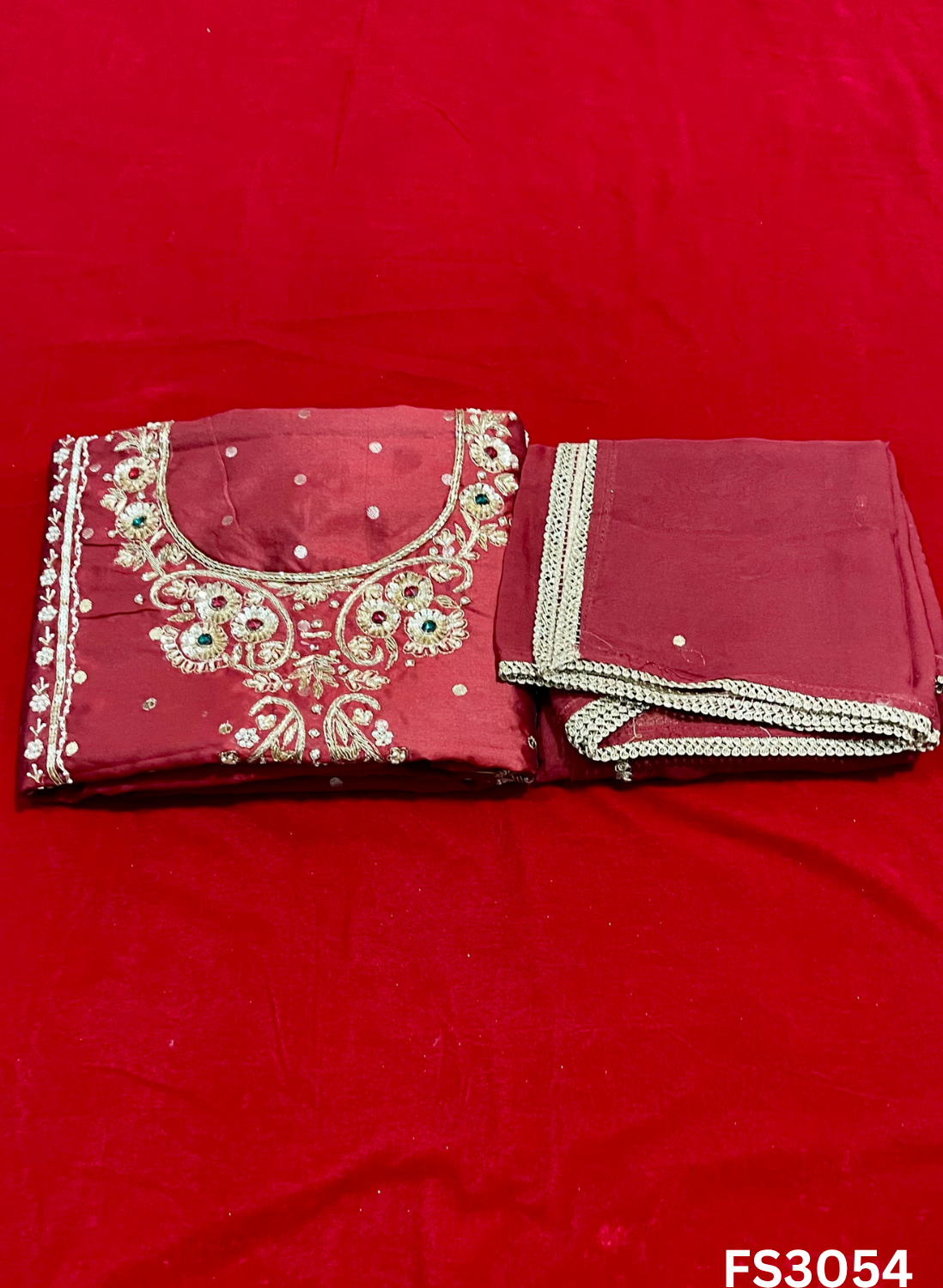 FS3054 | Gevadin Silk  Suit |  Party Wear | Wedding | Festival | Celebrity | Ring Ceremony