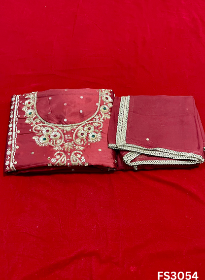 FS3054 | Gevadin Silk  Suit |  Party Wear | Wedding | Festival | Celebrity | Ring Ceremony