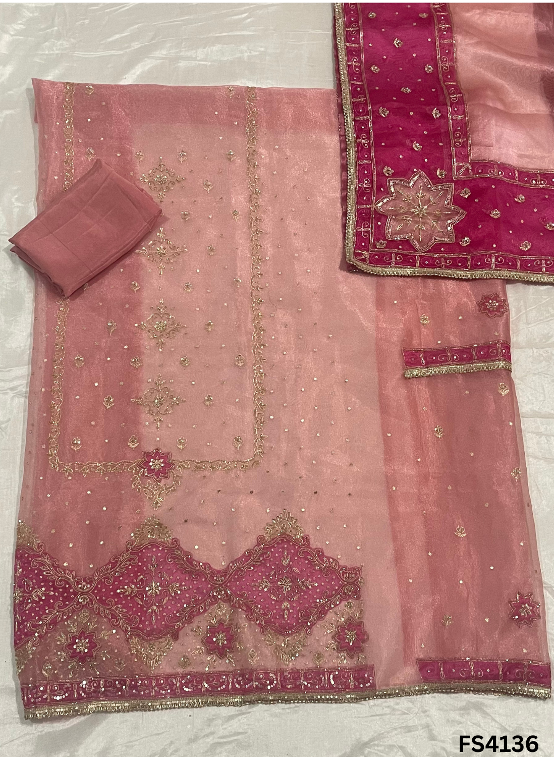 FS4136 | Glass Shimmer Suit | Party Wear | Wedding | Jaggo | Ring Ceremony | Festival
