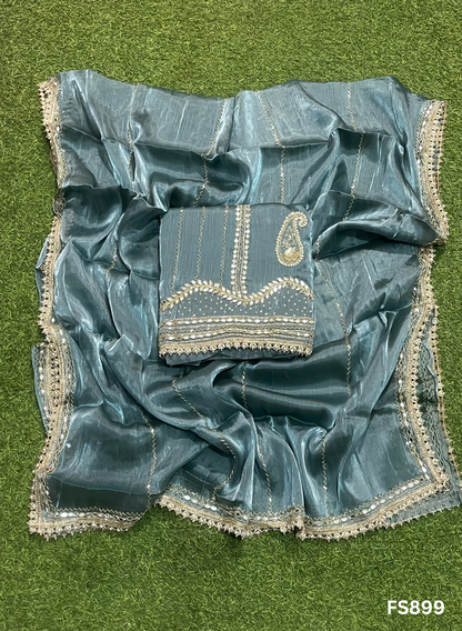FS899 | Glass Shimmer Suit | Party Wear | Wedding | Jaggo | Ring Ceremony | Festival|