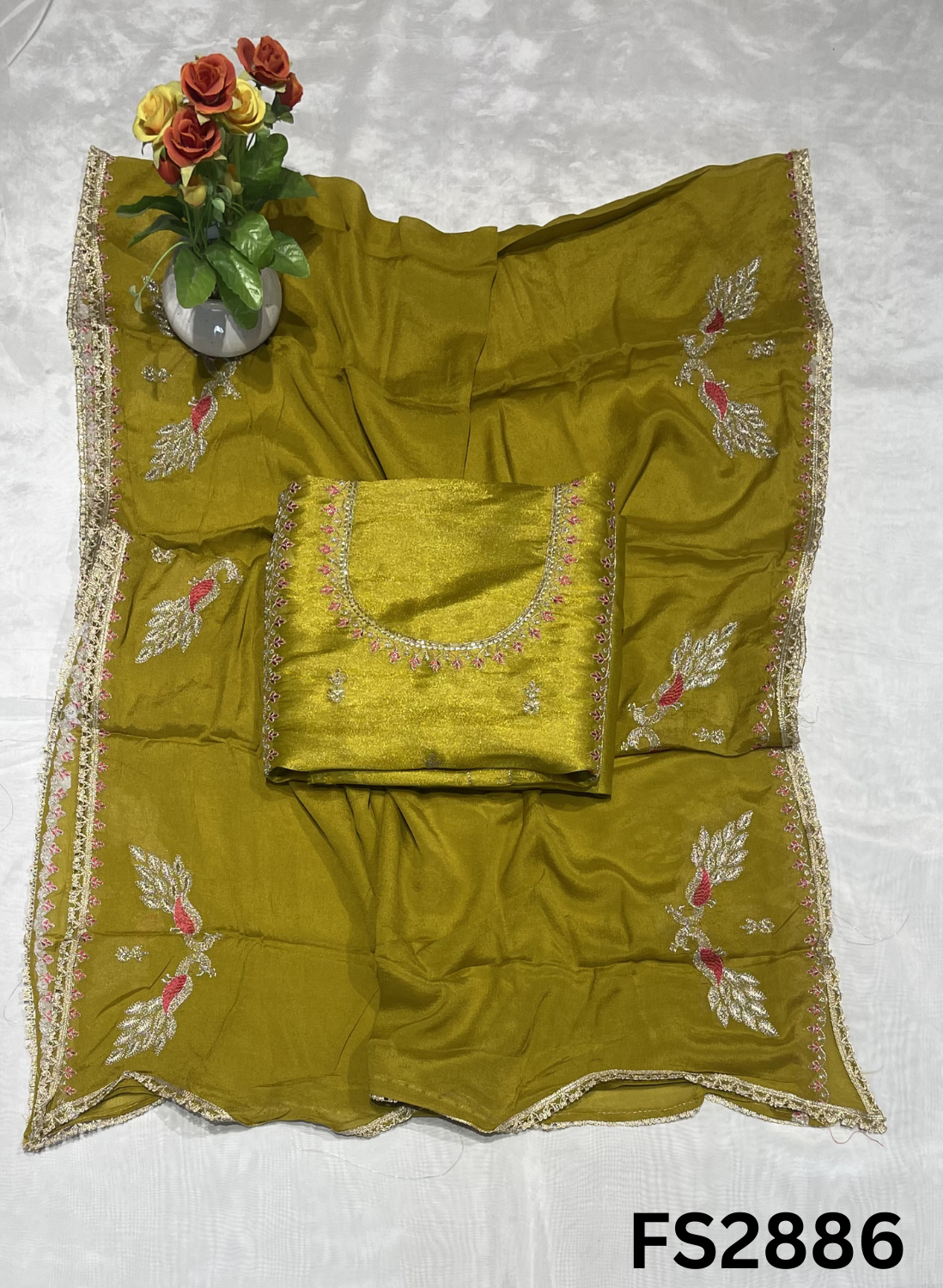 FS2886 | Glass Shimmer Suit | Party Wear | Wedding | Jaggo | Ring Ceremony | Festival