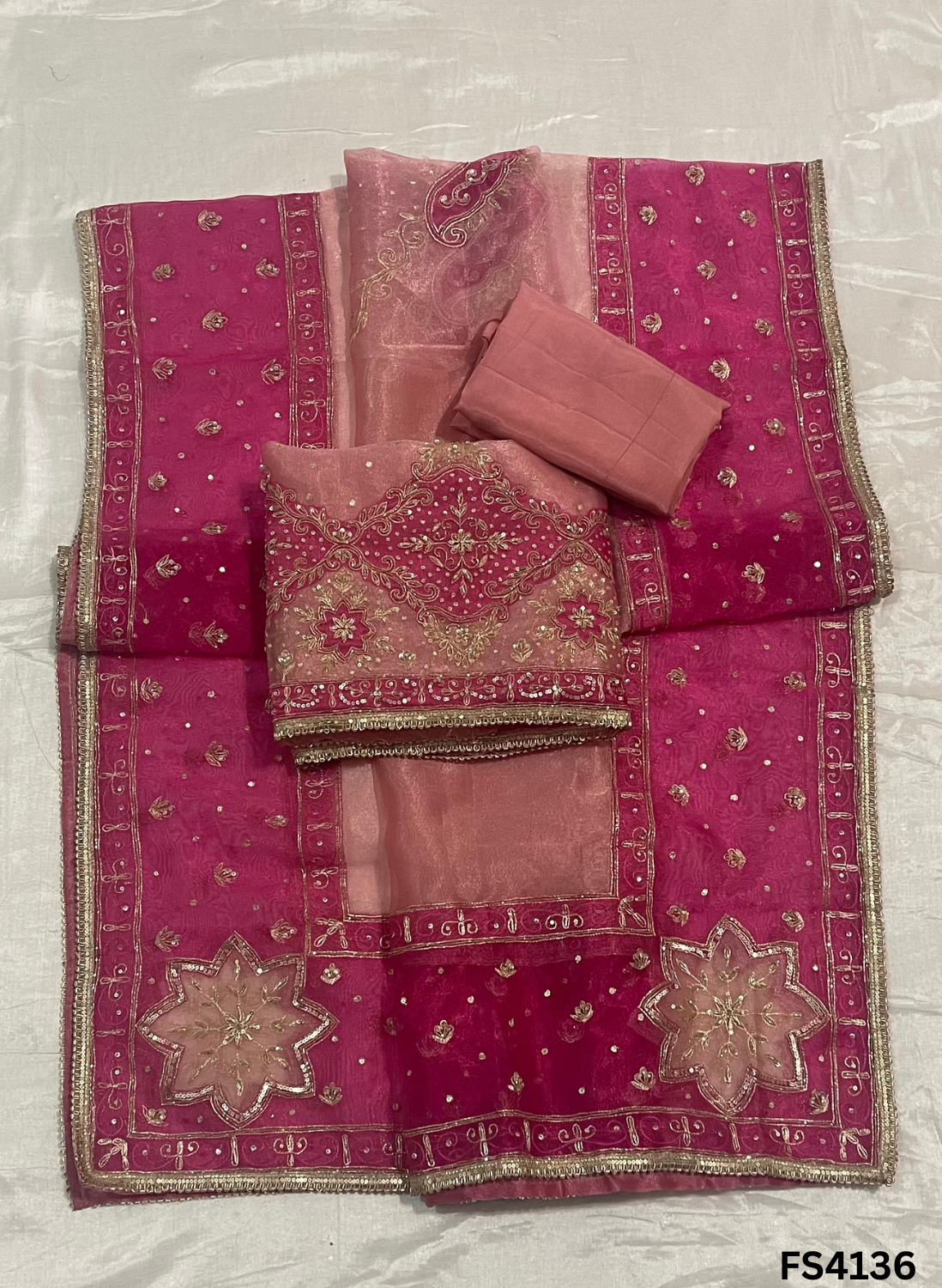 FS4136 | Glass Shimmer Suit | Party Wear | Wedding | Jaggo | Ring Ceremony | Festival