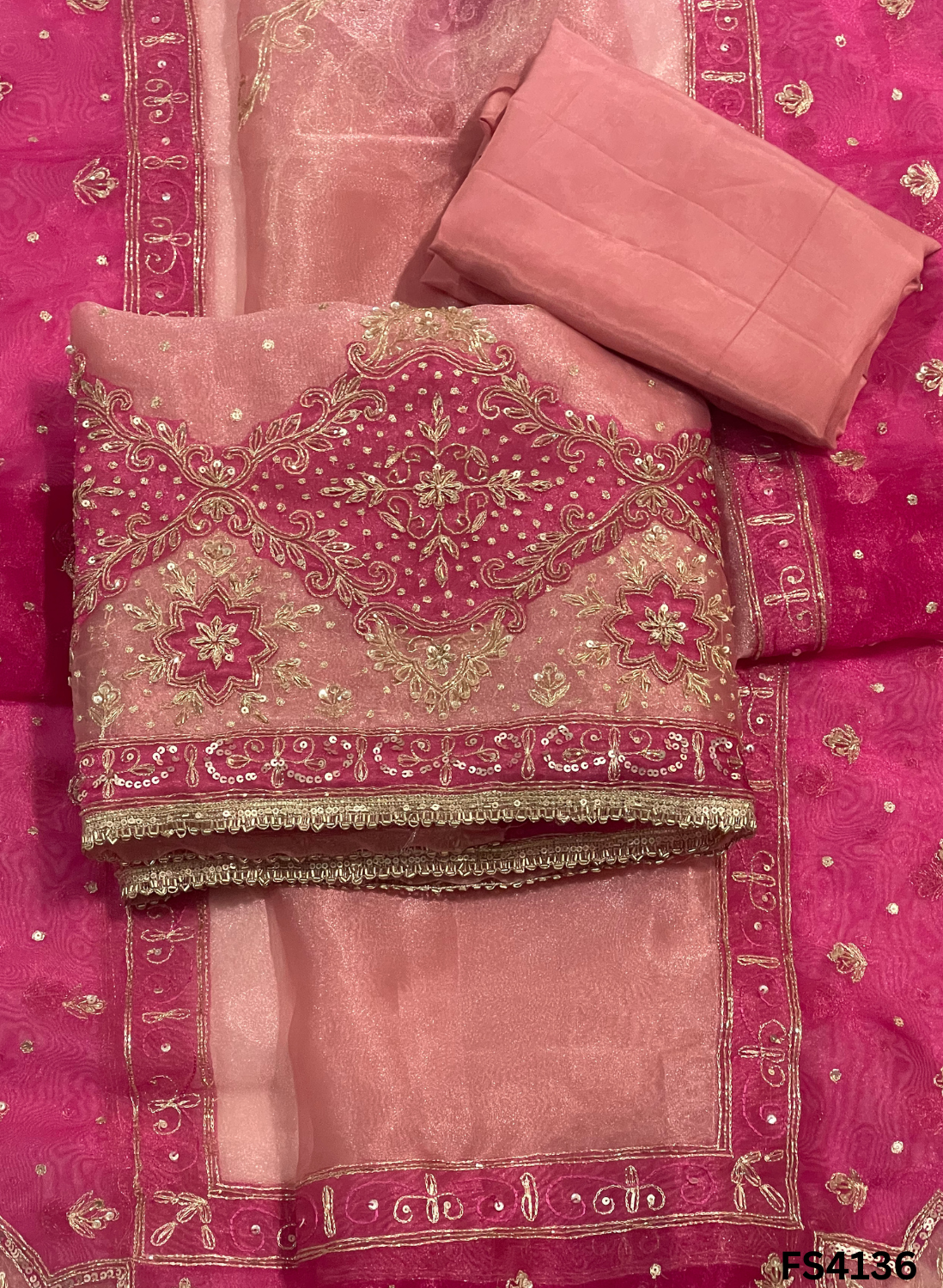 FS4136 | Glass Shimmer Suit | Party Wear | Wedding | Jaggo | Ring Ceremony | Festival