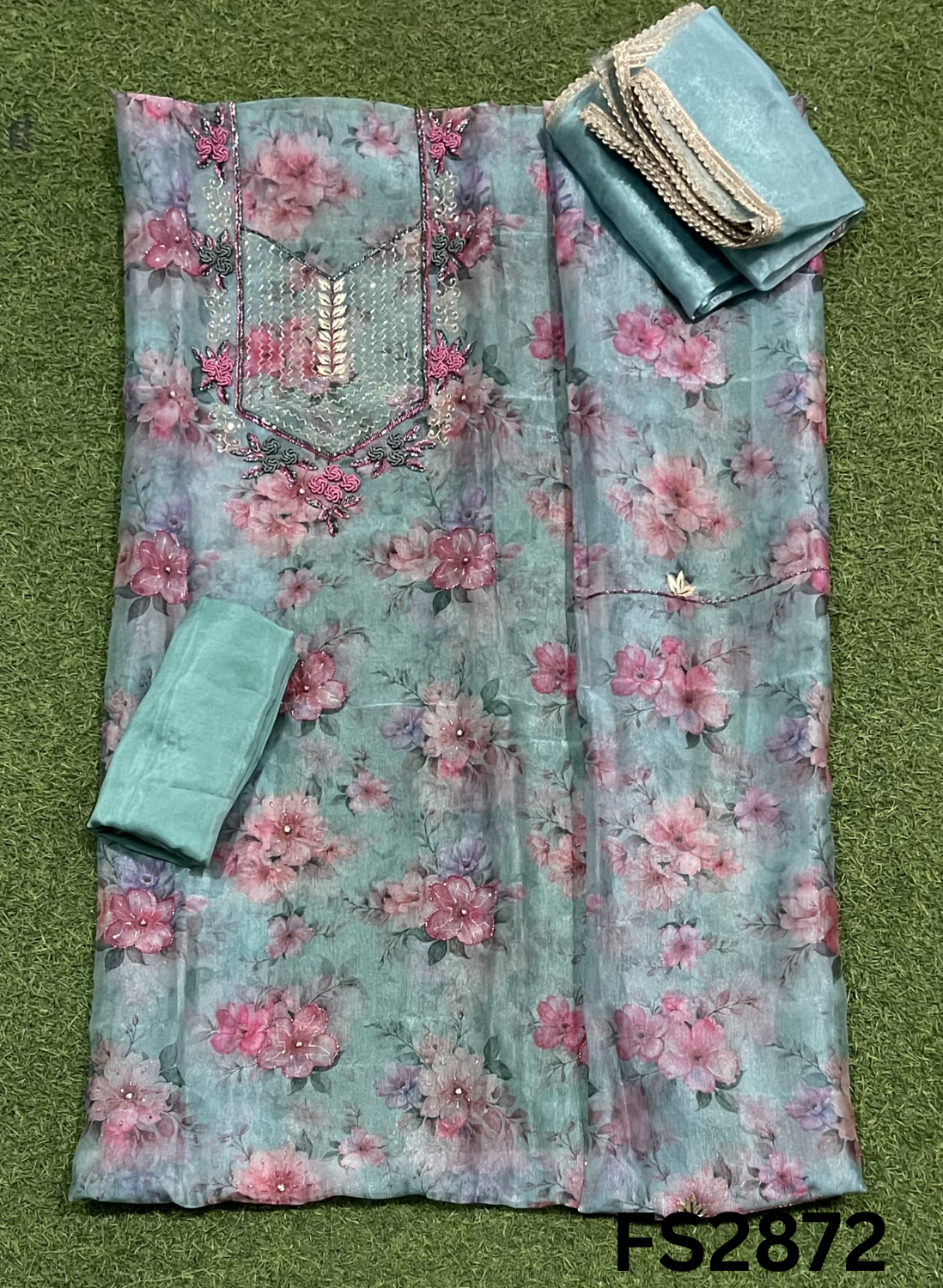 FS2872 | Glass Tissue Suit | Party wear  | Summer Suits | Regular wear |