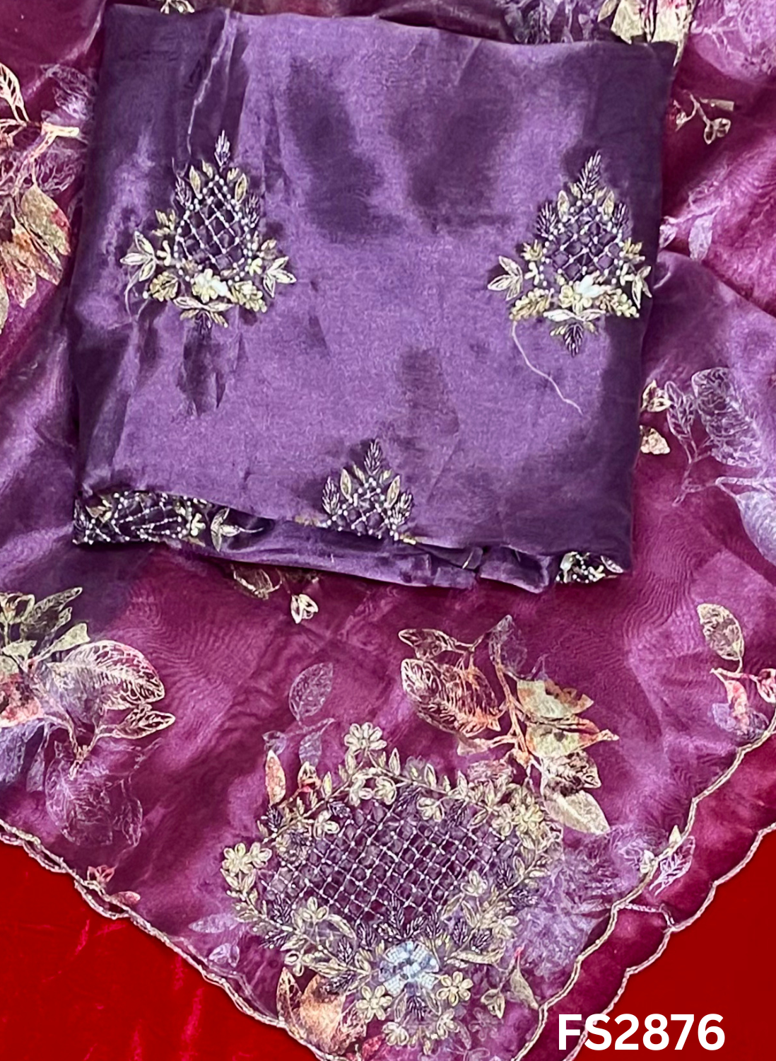 FS2876 | Glass Shimmer Suit | Party Wear | Wedding | Jaggo | Ring Ceremony | Festival
