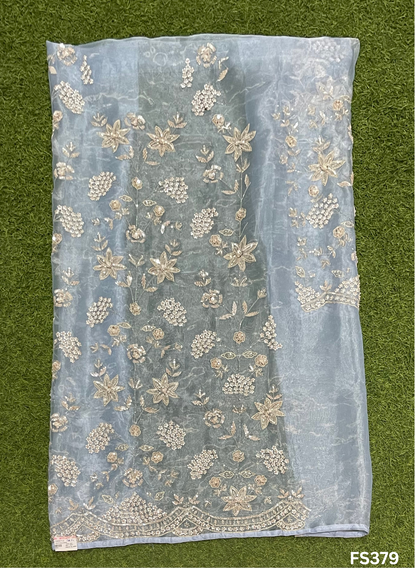 FS379 |Powder Blue |Glass Shimmer Suit | Party Wear | Wedding | Jaggo | Ring Ceremony | Festival