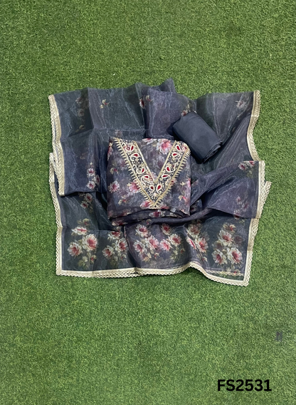 FS2531 |  Purple | Glass Shimmer Suit | Party Wear | Wedding | Jaggo | Ring Ceremony | Festival