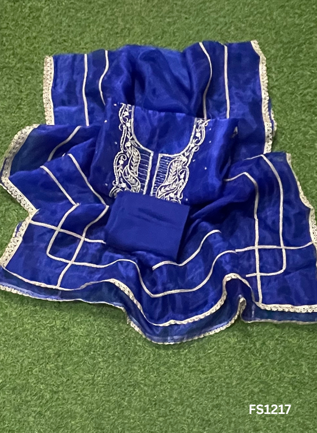 FS1217  | Royal-Blue | Glass Shimmer suit | Wedding | Party Wear | Jaggo | Ring Ceremony | Festival