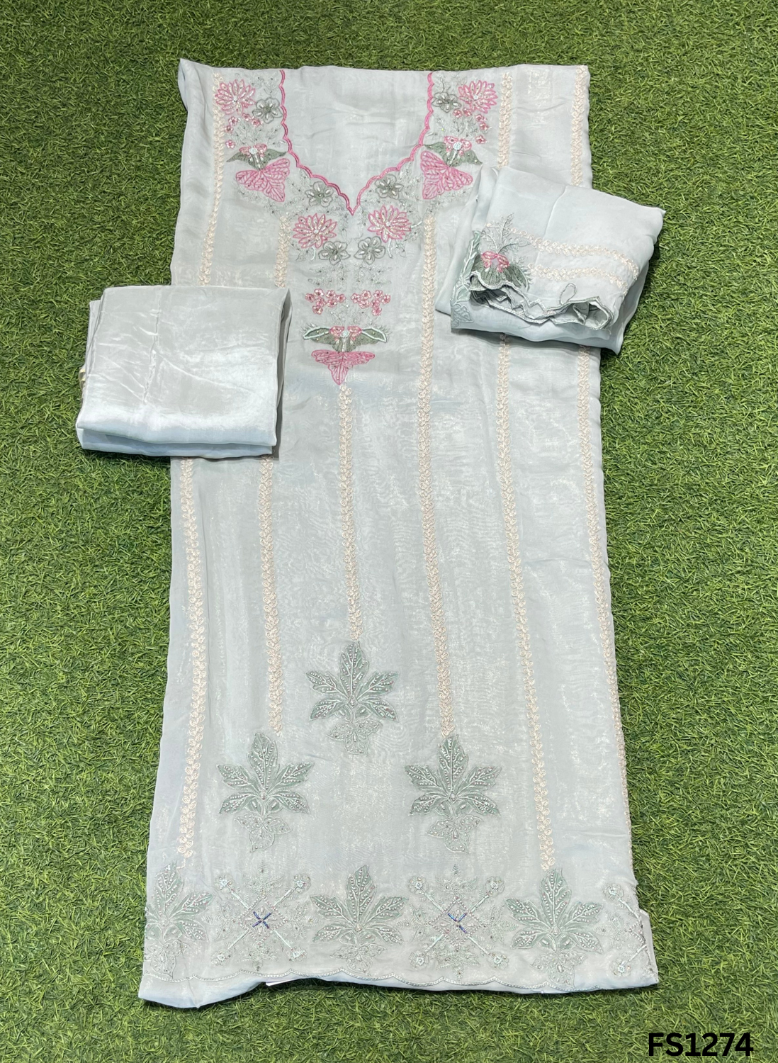 FS1274 | Pista | Glass Shimmer suit | Wedding | Party Wear | Jaggo | Ring Ceremony | Festival