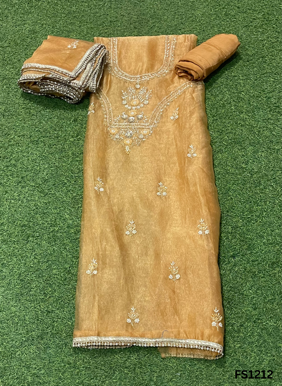 FS1212 | Copper | Glass Shimmer Suit | Party Wear | Wedding | Jaggo | Ring Ceremony | Festival