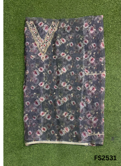 FS2531 |  Purple | Glass Shimmer Suit | Party Wear | Wedding | Jaggo | Ring Ceremony | Festival