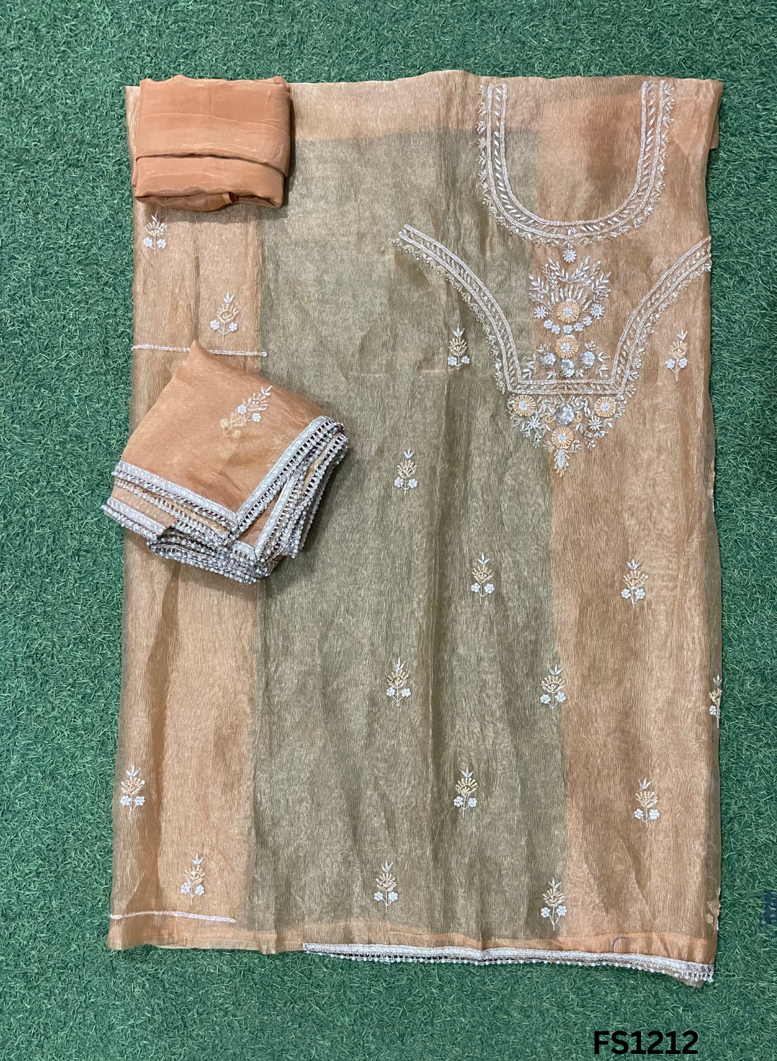 FS1212 | Copper | Glass Shimmer Suit | Party Wear | Wedding | Jaggo | Ring Ceremony | Festival