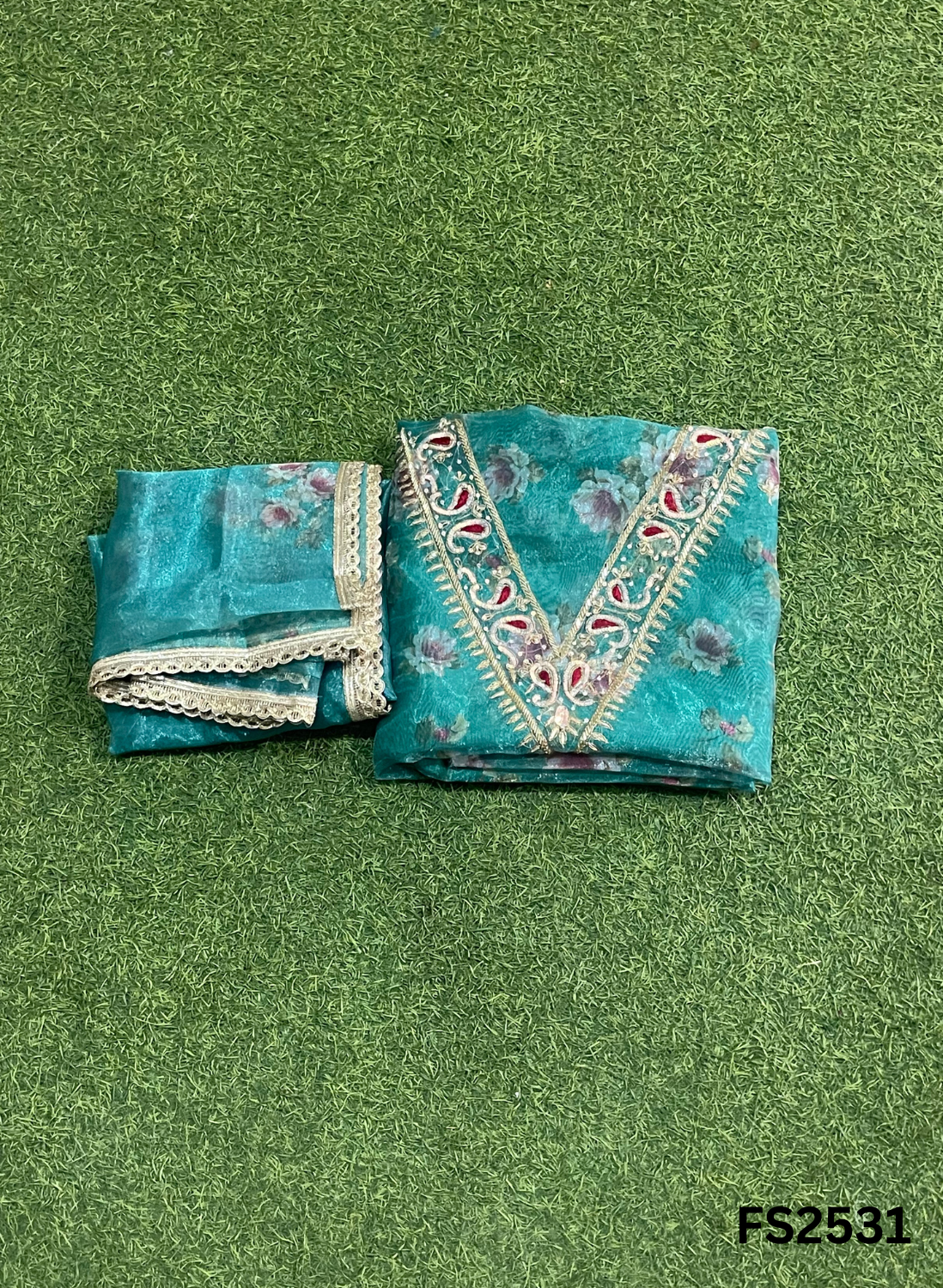 FS2531 |  Purple | Glass Shimmer Suit | Party Wear | Wedding | Jaggo | Ring Ceremony | Festival