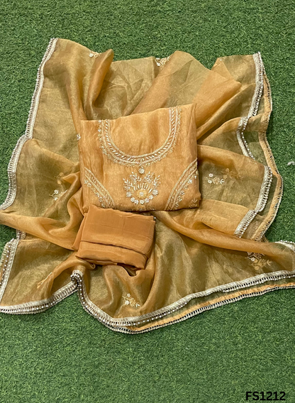 FS1212 | Copper | Glass Shimmer Suit | Party Wear | Wedding | Jaggo | Ring Ceremony | Festival