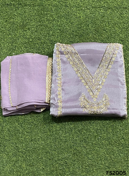 FS2005 | Peach | Glass Shimmer Suit | Party Wear | Wedding | Jaggo | Ring Ceremony | Festival