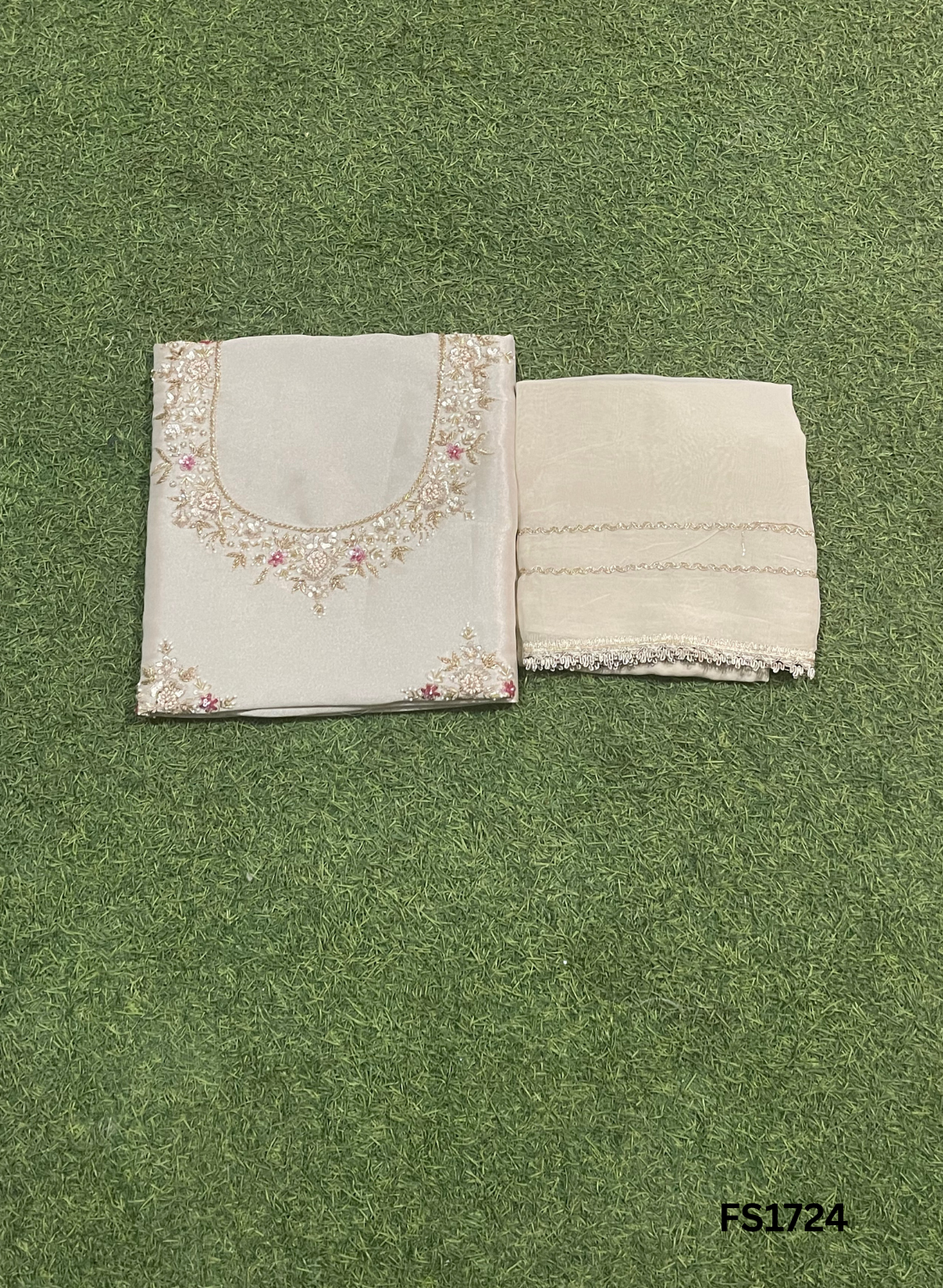 FS1724 | Sky-blue | Glass Shimmer Suit | Party Wear | Wedding | Jaggo | Ring Ceremony | Festival